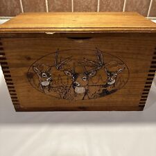 AMERICAN WILDLIFE Stag deer Buck Dovetailed Wood Box handcrafted by Evans Sports picture