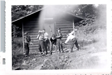 Boy Scouts Posing at Camp Twin Echo Pennsylvania PA 1953 Vintage Found Photo picture