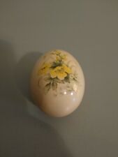 Vintage Ceramic Easter Egg Hand painted Yellow Daffodils '87 picture