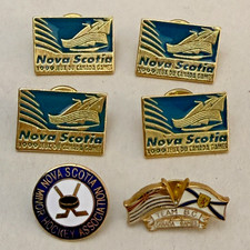 Lot 6 Vintage 1999 Canada Games Pins Nova Scotia Team BC Minor Hockey Enamel picture