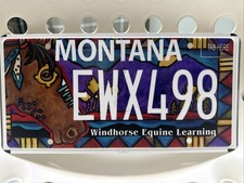 WINDHORSE EQUINE LEARNING MONTANA LICENSE PLATE picture