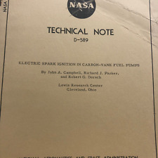 NASA 1960s Technical Note Book, D-589, Electric Spark Ignition in Carbon Vane picture