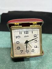 Vintage Travel Alarm Clock Linden Alarm Clock Hard Red Case Wind Up Japan picture