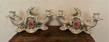 Pair of 2  MARTHA BUDICH Dresden Porcelain Candelabras Candle Holders, Germany picture