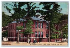 Public School No. 1 Building Street View Baldwin Long Island NY Vintage Postcard picture