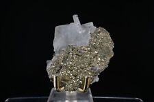 Blue Baryte on Pyrite / Fine Mineral Specimen / From Cavnic Mine, Romania picture