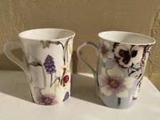 Stechcol Fine Bone China Coastline Imports Set of two floral coffee/tea mugs  picture