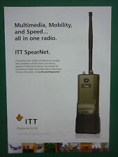 6/2008 PUB ITT SPEARNET TACTICAL MILITARY RADIO MULTIMEDIA ORIGINAL AD picture
