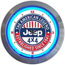 JEEP THE AMERICAN LEGEND NEON CLOCK Sign Lamp Light picture