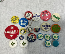 Vintage Political Campaign Pinback Button Lot HHHWallace Smith Audio Novelty picture