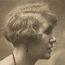 Antique Gelatin Silver Photograph Beautiful Woman Profile Signed picture