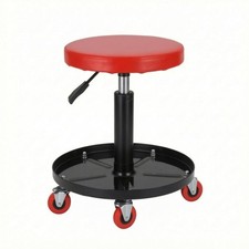 Rolling Technical Stool Swivel Adjustable Stool with Wheels Padded Seat for picture