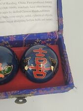 Vintage Chinese Boading Balls Blue Therapy Relaxation Meditation Stress Box picture