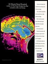 1991 Sony Data Cartridge PRINT AD Retro Computers Mount Sinai Brain MRI Scan picture