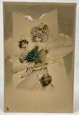 Tuck & Sons | Art Deco Nouveau | Snow Scene In Star | Grey Hand-Color Girls 559 picture