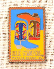 Dixie Stampede Lapel Pin Myrtle Beach SC Dolly Parton Vintage Boot Western picture