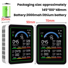 10-in-1 Air Quality Monitor Carbon Dioxide Monitor Formaldehyde Detector Tempera picture