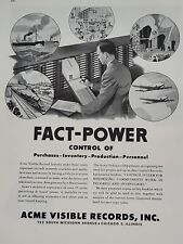 1943 ACME Visible Records, Inc. Fortune WW2 Print Ad FACT POWER Inventory CRM HR picture