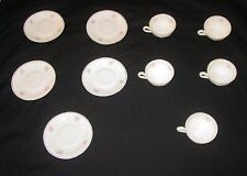 5 SETS OF 1940'S BAVARIA GERMANY U.S. ZONE TEA CUPS & SAUCERS - ROSE PATTERN picture