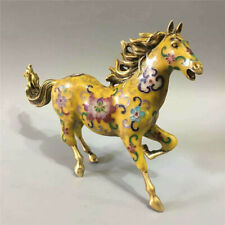 Chinese Culture Rare Cloisonne Colourful Flower Pattern Copper Horse Antique picture