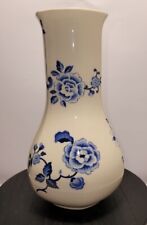 Vtg 1940s Wedgewood of Etruria & Barlaston Winthorp Blue & White Floral Vase 6