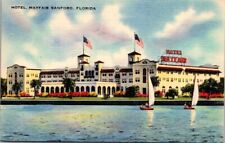 Sanford FL Florida Hotel Mayfair St Johns River Groves Advertising Vtg Postcard picture