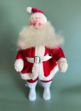 Vintage Harold Gale Santa Red Velvet Spun Cotton Rosy Face Plush Christmas Doll picture