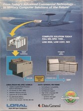 LORAL Data General Vintage Print Ad Military Computer AWACS 1980s picture