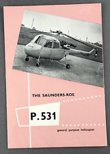 SAUNDERS ROE P.531 HELICOPTER MANUFACTURERS SALES BROCHURE SARO picture