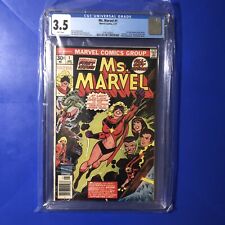 MS. MARVEL #1 CGC 3.5 WHITE PAGES NEWSSTAND 1ST CAROL DANVERS MARVEL COMICS 1977 picture
