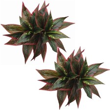 PASYOU Artificial Agave Fake Plants Red 4 Pack Faux Shrubs picture