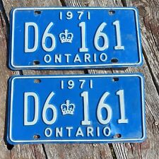 PAIR 1971 Ontario CANADA License Plates - 
