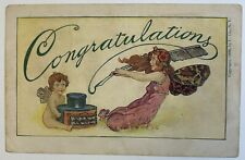 Congratulations 1906 U. Co. Baby, Angel Postcard, Comic Card picture
