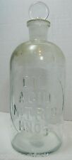 DIL ACID NITRIC HNO3 Antique Embossed Glass Acid Poison Bottle Apothecary Lab picture