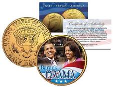 BARACK & MICHELLE OBAMA JFK U.S. GOLD HALF DOLLAR picture
