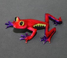 BRONZE FROG FIGURINES STATUE COLOR LIVE FROGS Amphibian GORGEOUS picture