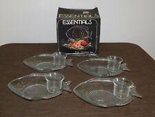 VINTAGE PARTY ESSENTIALS 8 PIECE GLASS FISH COCKTAIL SET IN BOX UNUSED NEW picture