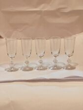 Vintage Set Of 5 Ball Stem Cordial Clear Mini Flute Style Shot Glasses picture