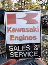 Vintage Original KAWASKI ENGINES Sales & Services Metal Sign picture