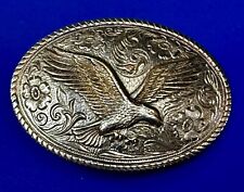 Flying hunting Eagle Solid Brass gold plated Heritage Collection Belt buckle picture