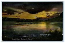 1908 Beautiful Oregon Evening On The Columbia Lake Scene Posted Vintage Postcard picture