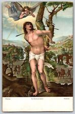 Undivided Back Postcard~ Saint Sebastian With Angel~  By Bazzi picture