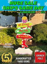 GRINCH Stealing CHRISTMAS Lights Whoville Directional POLE   Fast  picture