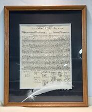 Framed Print, Signed DECLARATION OF INDEPENDENCE Parchment Paper 17.5” x 21.5” picture