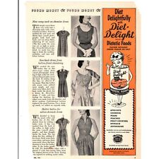 Diet Delight Dietetic Foods Packed without Added Sugar or Salt Print ad 1951 VTG picture