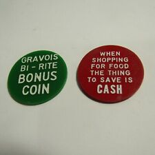 Vintage Gravois Bi-Rite St Louis MO Grocery Store Bonus Coin Set 2 1960s picture