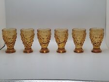 Vintage Amber Glass Bubble Cordial Shot Glass [SET OF 6] picture