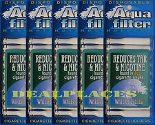 5 Packs Aquafilter Cigarette Filters TOTAL 50 filter Reduces Tar and Nicotine picture