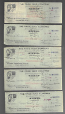 PAGE SEED Co GREENE NY OLD BANK CHECKS 5 from 1945 Green Paper 1st National Bank picture