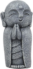 Ebros Japanese Happy Jizo Monk with Hands Clasped in Prayer Mini Statue 4.5 Tall picture